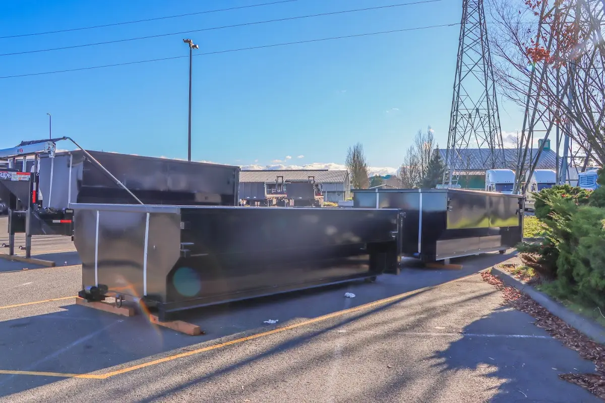 Roll-off dumpster ready for waste disposal at job site for Residential Dumpster Rental in Largo